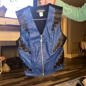 Custom vintage leather vest.